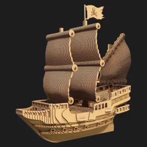 Картонный 3D-пазл-конструктор Cartonic Пиратский корабль (Pirate Ship) (CARTSHIP)