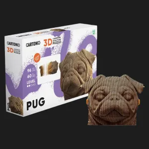 Картонный 3D-пазл-конструктор Cartonic Мопс (Pug) (CARTPUG)