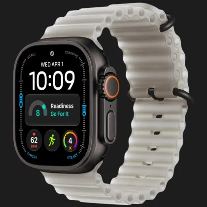 Apple Watch Ultra 4 GPS + LTE, 49mm Black Titanium Case with Translucent Gray Ocean Band