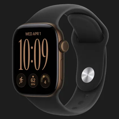 Apple Watch Series 12 GPS, 46mm Dark Bronze Aluminum Case with Black Sport Band (M/L)