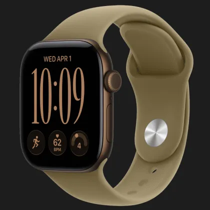 Apple Watch Series 12 GPS, 46mm Dark Bronze Aluminum Case with Olive Sport Band (M/L)