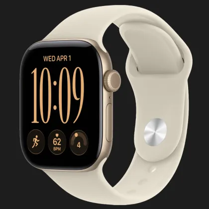 Apple Watch Series 12 GPS, 46mm Light Gold Aluminum Case with Sand Sport Band (M/L)