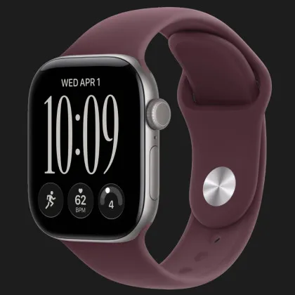 Apple Watch Series 12 GPS, 46mm Space Gray Aluminum Case with Burgundy Sport Band (M/L)