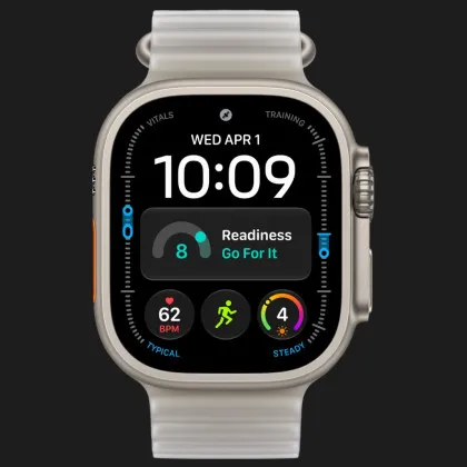 Apple Watch Ultra 4 GPS + Cellular 49mm Natural Titanium Case with Translucent Gray Ocean Band