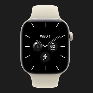 Apple Watch Series 12 GPS + LTE, 42mm Pearl White Ceramic Case with Sand Sport Band (S/M)