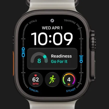 Apple Watch Ultra 4 GPS + LTE, 49mm Black Titanium Case with Translucent Gray Ocean Band