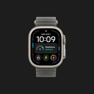 Apple Watch Ultra 4 GPS + LTE, 49mm Natural Titanium Case with Translucent Black Ocean Band