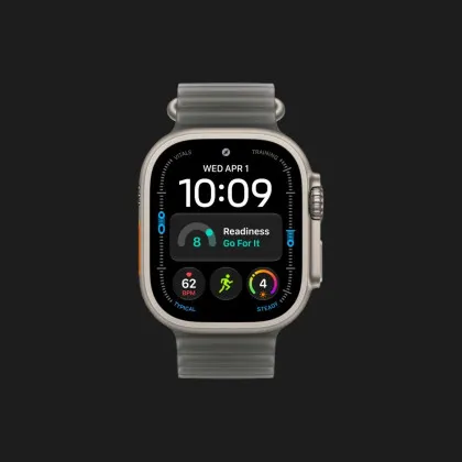 Apple Watch Ultra 4 GPS + LTE, 49mm Natural Titanium Case with Translucent Black Ocean Band