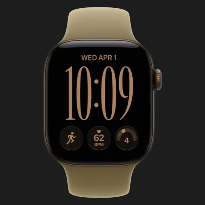 Apple Watch Series 12 GPS, 46mm Dark Bronze Aluminum Case with Olive Sport Band (S/M)