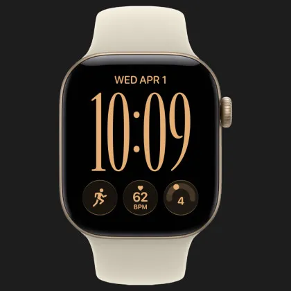 Apple Watch Series 12 GPS, 46mm Light Gold Aluminum Case with Sand Sport Band (M/L)