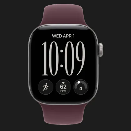 Apple Watch Series 12 GPS, 46mm Space Gray Aluminum Case with Burgundy Sport Band (S/M)