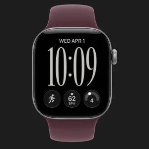 Apple Watch Series 12 GPS, 42mm Space Gray Aluminum Case with Burgundy Sport Band (M/L)