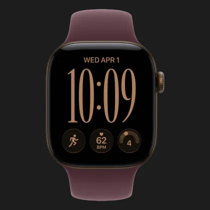 Apple Watch Series 12 GPS, 46mm Dark Bronze Aluminum Case with Burgundy Sport Band (M/L)