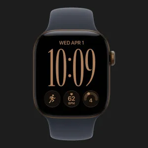 Apple Watch Series 12 GPS, 46mm Dark Bronze Aluminum Case with Navy Blue Sport Band (M/L)