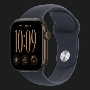 Apple Watch Series 12 GPS, 46mm Dark Bronze Aluminum Case with Navy Blue Sport Band (M/L)