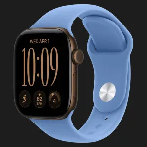 Apple Watch Series 12 GPS, 46mm Dark Bronze Aluminum Case with Wildflower Blue Sport Band (M/L)