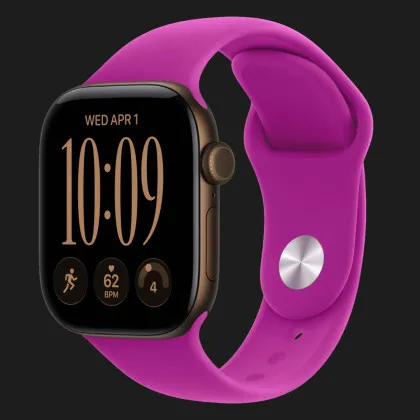 Apple Watch Series 12 GPS, 46mm Dark Bronze Aluminum Case with Magenta Sport Band (M/L)
