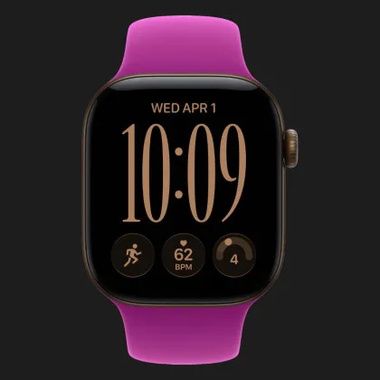 Apple Watch Series 12 GPS, 46mm Dark Bronze Aluminum Case with Magenta Sport Band (M/L)