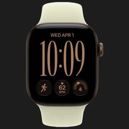 Apple Watch Series 12 GPS, 46mm Dark Bronze Aluminum Case with Pale Succulent Sport Band (M/L)