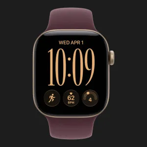 Apple Watch Series 12 GPS, 46mm Light Gold Aluminum Case with Burgundy Sport Band (M/L)
