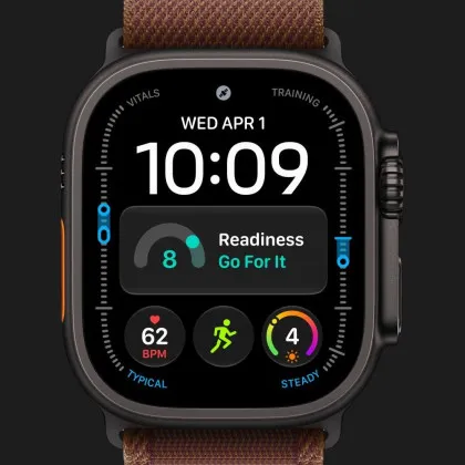  Apple Watch Ultra 4 GPS + LTE 49mm Black Titanium Case with Burgundy Alpine Loop - Large