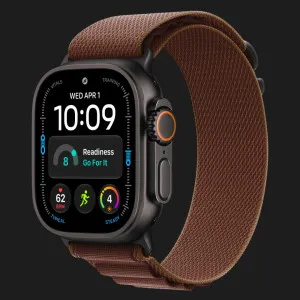  Apple Watch Ultra 4 GPS + LTE 49mm Black Titanium Case with Burgundy Alpine Loop - Small (MJC04)