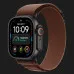  Apple Watch Ultra 4 GPS + LTE 49mm Black Titanium Case with Burgundy Alpine Loop - Medium