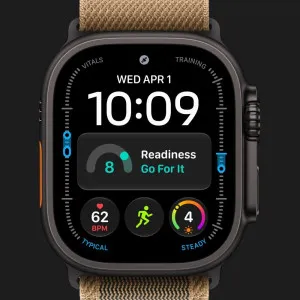 Apple Watch Ultra 4 GPS + LTE, 49mm Black Titanium Case with Desert Alpine Loop - Large (MJAG4)