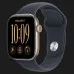 Apple Watch Series 12 GPS, 46mm Light Gold Aluminum Case with Navy Blue Sport Band (S/M)