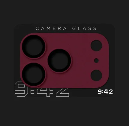 Захисне скло 9:42 Full Cover для камери iPhone 18 Pro (Burgundy)