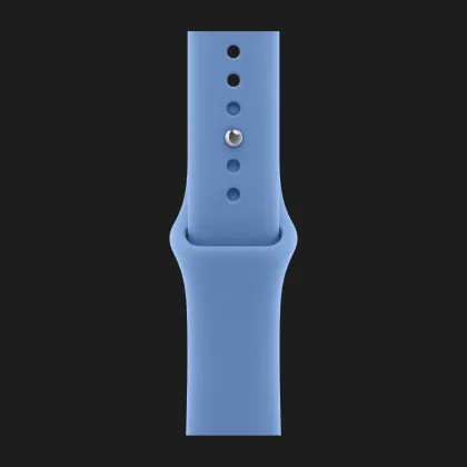 Apple Watch Series 12 GPS, 46mm Light Gold Aluminum Case with Wildflower Blue Sport Band (M/L)