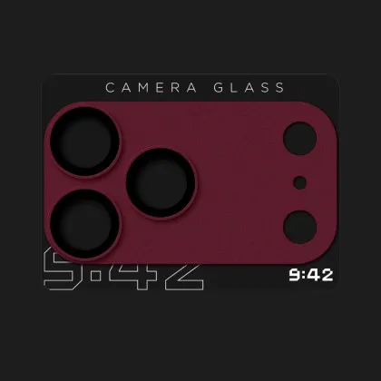 Захисне скло 9:42 Full Cover для камери iPhone 18 Pro Max (Burgundy)