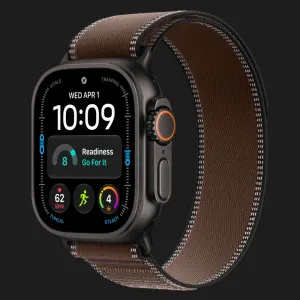 Apple Watch Ultra 4 GPS + LTE, 49mm Black Titanium Case with Dark Umber Trail Loop - M/L