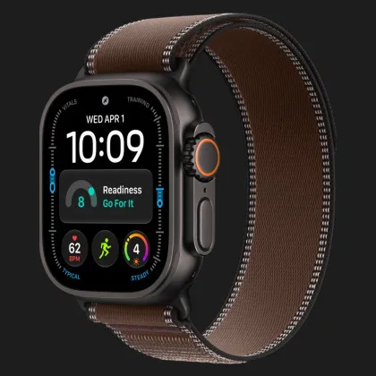 Apple Watch Ultra 4 GPS + LTE, 49mm Black Titanium Case with Dark Umber Trail Loop - M/L