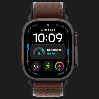 Apple Watch Ultra 4 GPS + LTE, 49mm Black Titanium Case with Dark Umber Trail Loop - M/L