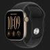 Apple Watch Series 12 GPS, 46mm Light Gold Aluminum Case with Black Sport Band (M/L)