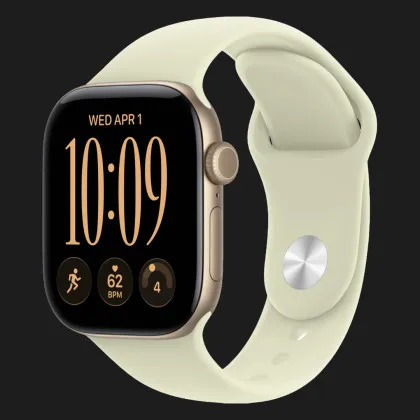 Apple Watch Series 12 GPS, 46mm Light Gold Aluminum Case with Pale Succulent Sport Band (M/L)