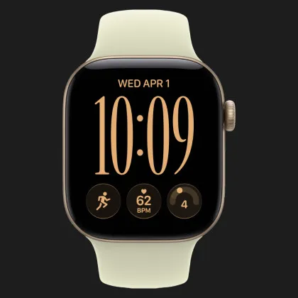 Apple Watch Series 12 GPS, 46mm Light Gold Aluminum Case with Pale Succulent Sport Band (M/L)