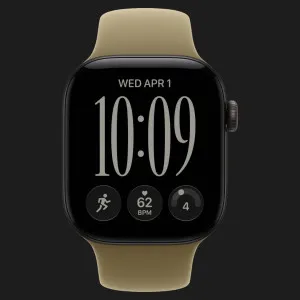Apple Watch Series 12 GPS, 46mm Black Aluminum Case with Olive Sport Band (M/L)