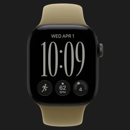 Apple Watch Series 12 GPS, 46mm Black Aluminum Case with Olive Sport Band (M/L)
