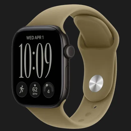 Apple Watch Series 12 GPS, 46mm Black Aluminum Case with Olive Sport Band (M/L)