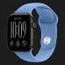 Apple Watch Series 12 GPS, 46mm Black Aluminum Case with Wildflower Blue Sport Band (M/L)
