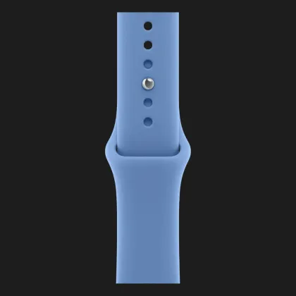 Apple Watch Series 12 GPS, 46mm Black Aluminum Case with Wildflower Blue Sport Band (M/L)