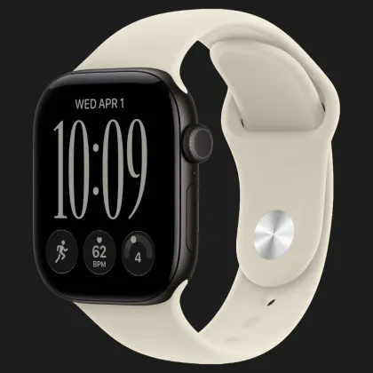 Apple Watch Series 12 GPS, 46mm Black Aluminum Case with Sand Sport Band (M/L)