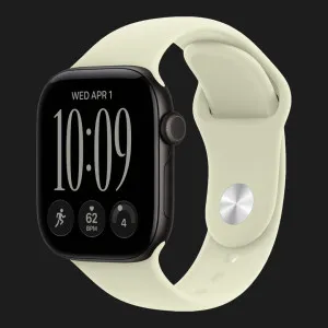 Apple Watch Series 12 GPS, 46mm Black Aluminum Case with Pale Succulent Sport Band (M/L)