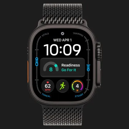 Apple Watch Ultra 4 GPS + LTE 49mm Black Titanium Case with Black Titanium Milanese Loop - Large