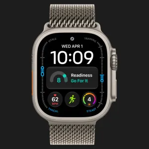 Apple Watch Ultra 4 GPS + LTE 49mm Natural Titanium Case with Natural Titanium Milanese Loop - Large