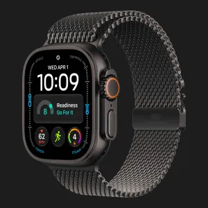 Apple Watch Ultra 4 GPS + LTE 49mm Black Titanium Case with Black Titanium Milanese Loop - Medium
