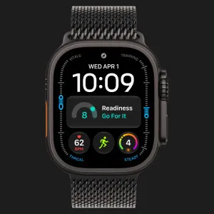 Apple Watch Ultra 4 GPS + LTE 49mm Black Titanium Case with Black Titanium Milanese Loop - Medium