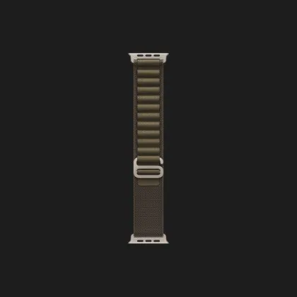 Apple Watch Ultra 4 GPS + LTE, 49mm Natural Titanium Case with Dark Olive Alpine Loop - Large